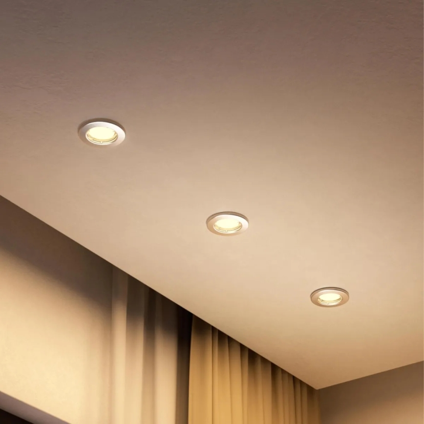 Philips - LED RGBW stmievateľné zápustné stropné svietidlo PERIDOT 1xGU10/6,5W/230V 2700-6500K strieborné