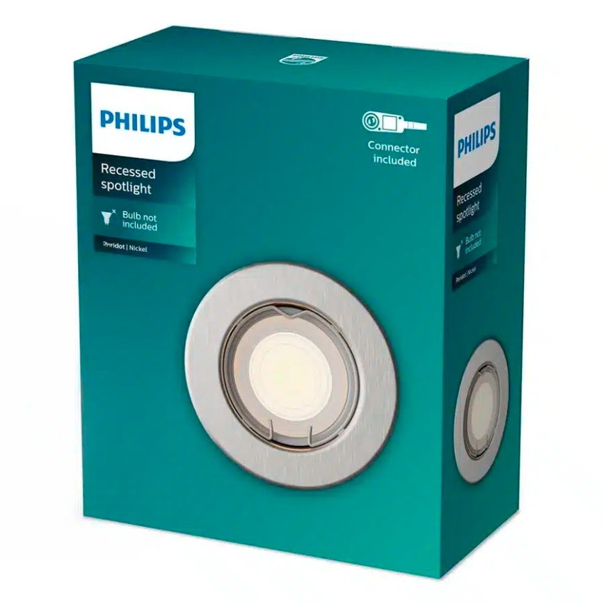 Philips - LED RGBW stmievateľné podhľadové svietidlo PERIDOT 1xGU10/6W/230V strieborné + diaľkové ovládanie