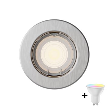 Philips - LED RGBW stmievateľné zápustné stropné svietidlo PERIDOT 1xGU10/6,5W/230V 2700-6500K strieborné