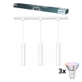 Philips - LED RGBW stmievateľný luster na lane pre lištový systém EASYLINK HUE 3xGU10/4,7W/230V 2200-6500K 1m biela