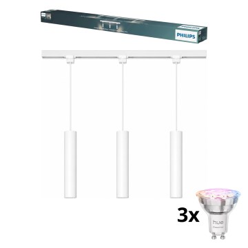 Philips - LED RGBW stmievateľný luster na lane pre lištový systém EASYLINK HUE 3xGU10/4,7W/230V 2200-6500K 1m biela