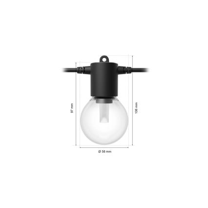 Philips - LED RGBW stmievateľný vonkajší svetelný reťazec Hue FESTAVIA 20xLED 14m IP65