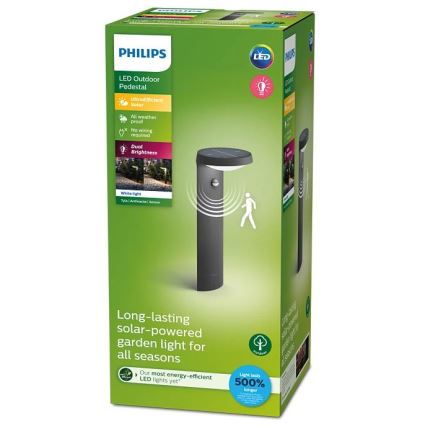 Philips - LED Solárna lampa so senzorom pohybu a súmraku LED/1,2W/4V 1800 mAh 3000K IP44