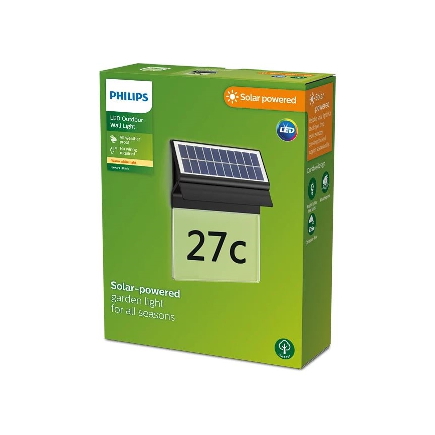 Philips - LED Solárne domové číslo ENKARA LED/0,2W/3,7V 1800 mAh IP44
