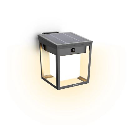 Philips - LED Solárne nástenné svietidlo so senzorom pohybu a súmraku BLAISE LED/1,5W/3,7V 2600 mAh 3000K IP44