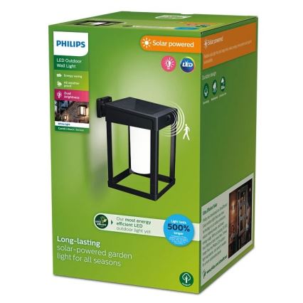 Philips - LED Solárne nástenné svietidlo so senzorom pohybu a súmraku CAMILL LED/1,4W/3,7V 2000 mAh IP44