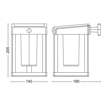 Philips - LED Solárne nástenné svietidlo so senzorom CAMILL LED/1,4W/3,7V IP44