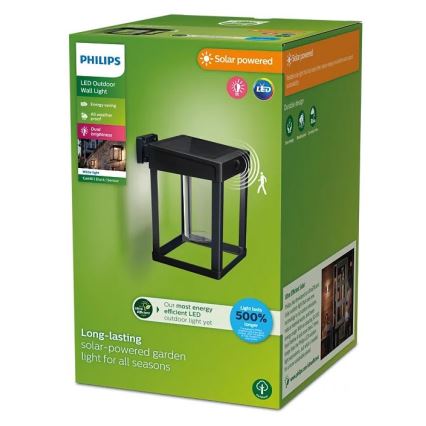 Philips - LED Solárne nástenné svietidlo so senzorom pohybu a súmraku CAMILL LED/1,4W/3,7V 2000 mAh IP44