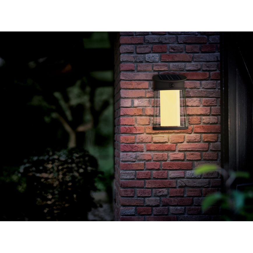 Philips - LED Solárne nástenné svietidlo so senzorom pohybu a súmraku JUDA LED/3,2W/3,7V 2600 mAh 2700K IP44