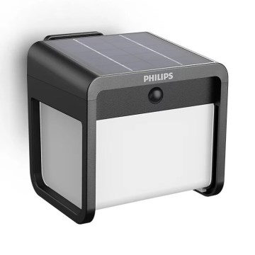 Philips - LED Solárne nástenné svietidlo so senzorom pohybu a súmraku EZRA LED/1,8W/3,7V 2600 mAh 3000K IP44