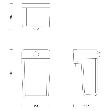 Philips - LED Solárne nástenné svietidlo so senzorom SHROUD LED/2,3W/3,7V IP44