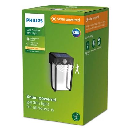 Philips - LED Solárne nástenné svietidlo so senzorom SHROUD LED/2,3W/3,7V 600 mAh IP44