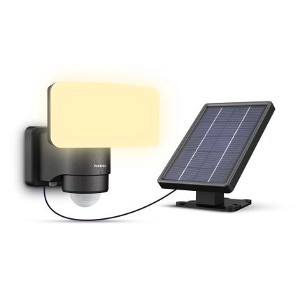 Philips - LED Solárne nástenné svietidlo so senzorom pohybu a súmraku TYLUS LED/6W/3,7V 2600 mAh 3000K IP44