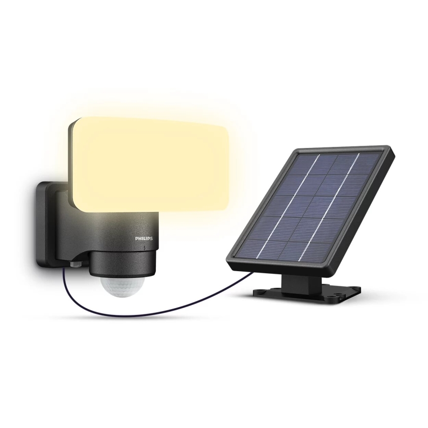Philips - LED Solárne nástenné svietidlo so senzorom pohybu a súmraku TYLUS LED/6W/3,7V 2600 mAh 3000K IP44