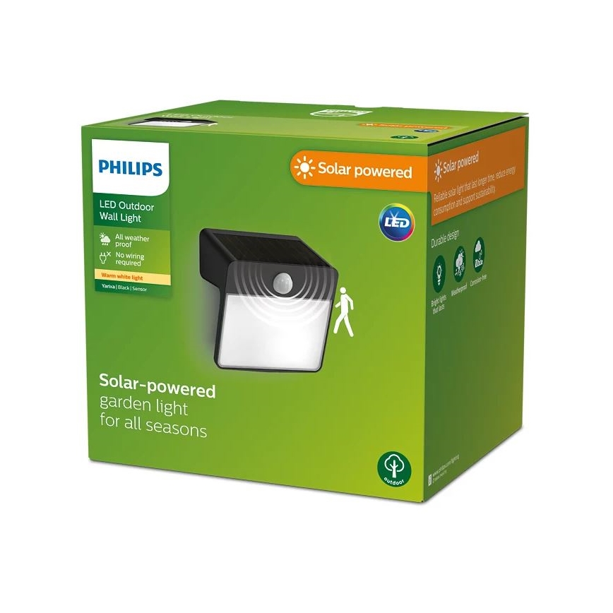 Philips - LED Solárne nástenné svietidlo so senzorom YARIXA LED/2,2W/3,7V IP44