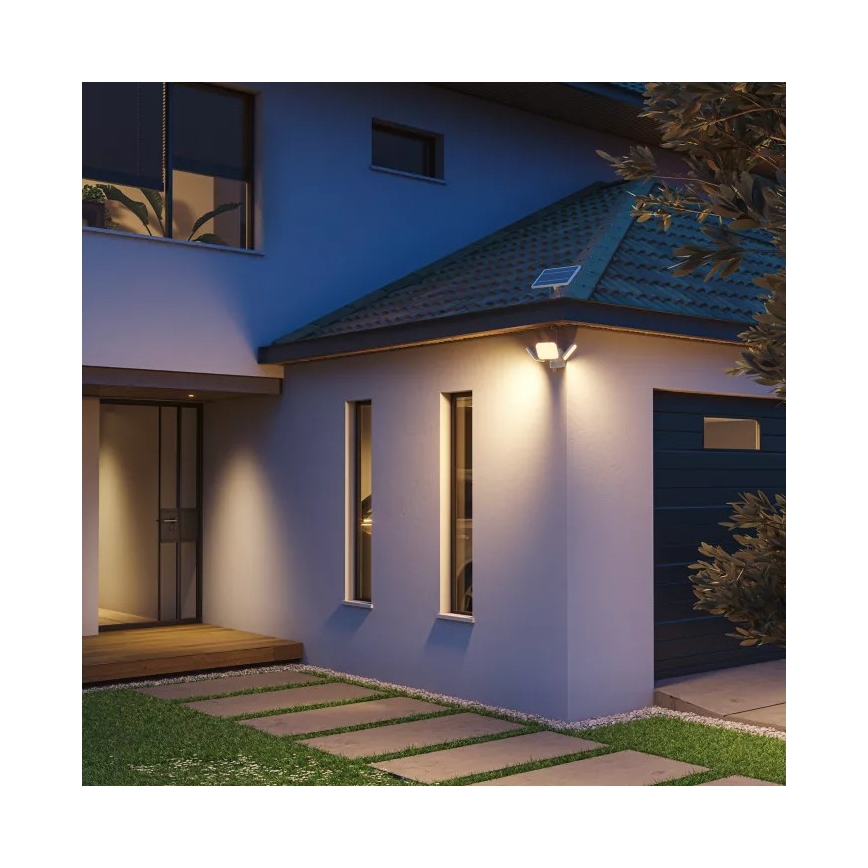 Philips - LED solárne nástenné svietidlo so senzorom ZYREN LED/24,5W/3,7V 2600 mAh 3000K IP65 biela