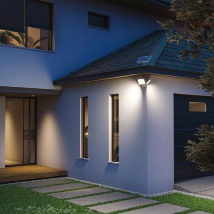 Philips - LED solárne nástenné svietidlo s čidlom ZYREN LED/24,5W/3,7V 2600 mAh 5000K IP65 biele