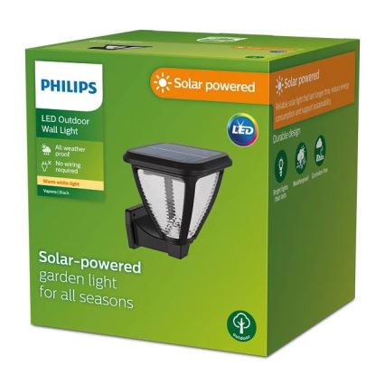 Philips - LED Solárne nástenné svietidlo VAPORA LED/1,5W/3,7V 1500 mAh IP44