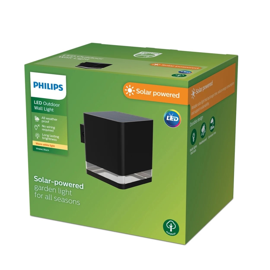 Philips - LED Solárne nástenné svietidlo VIRONA LED/1,8W/3,7V 2700K IP44