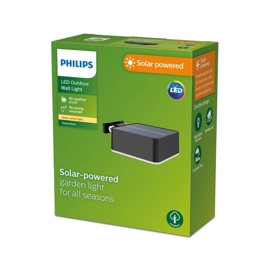 Philips - LED Solárne nástenné svietidlo VYNCE LED/1,5W/3,7V 1500 mAh IP44