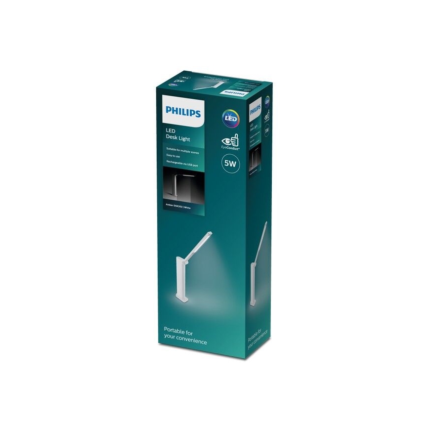 Philips - LED Stmievateľná dotyková stolná lampa AMBER LED/5W/5V biela