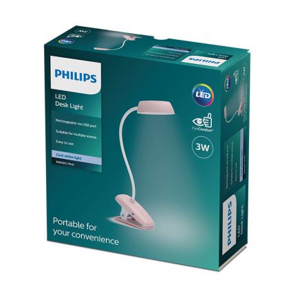 Philips - LED Stmievateľná lampa s klipom DONUTCLIP LED/3W/5V CRI 90 růžová