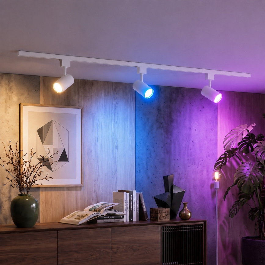 Philips - LED RGBW stmievateľné bodové svietidlo v lištovom systéme EASYLINK HUE 3xGU10/4,7W/230V 2200-6500K 1m biela + Hue bridge