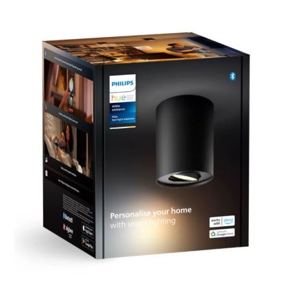 Philips - LED Stmievateľné bodové svietidlo Hue PILLAR 1xGU10/4,2W/230V 2200-6500K čierna