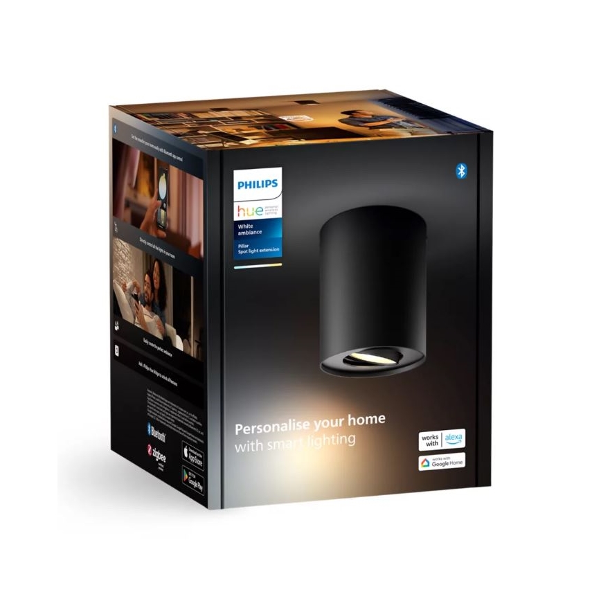 Philips - LED Stmievateľné bodové svietidlo Hue PILLAR 1xGU10/4,2W/230V 2200-6500K čierna
