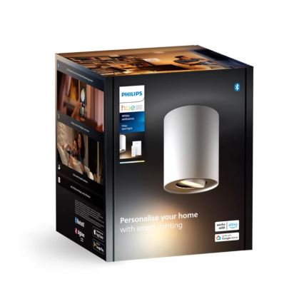Philips - LED Stmievateľné bodové svietidlo Hue PILLAR 1xGU10/4,2W/230V 2200-6500K + diaľkové ovládanie biela