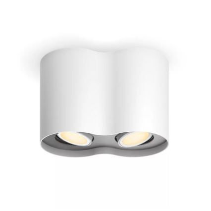 Philips - LED Stmievateľné bodové svietidlo Hue PILLAR 2xGU10/4,2W/230V 2200-6500K + diaľkové ovládanie biela