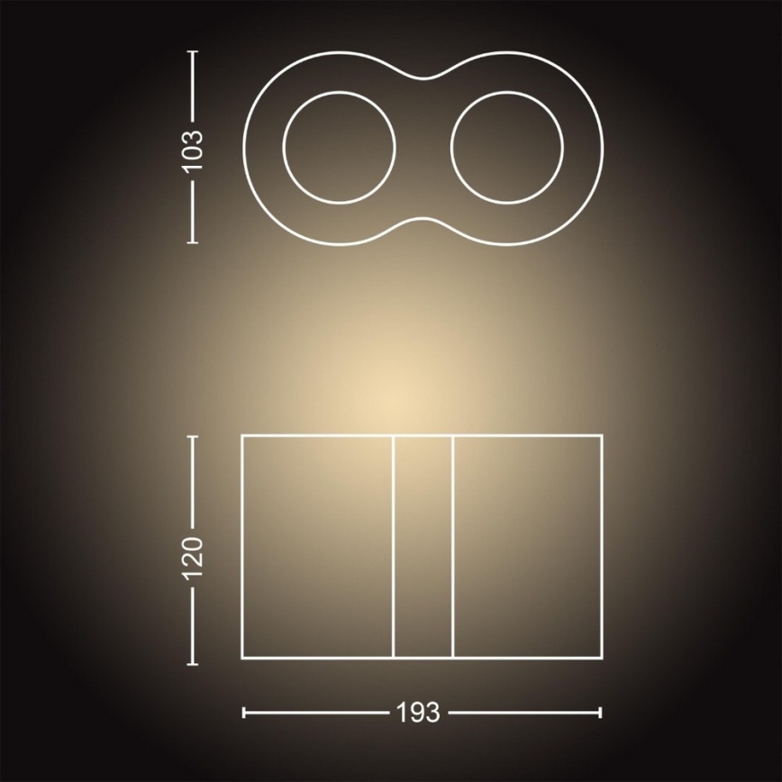 Philips - LED Stmievateľné bodové svietidlo Hue PILLAR 2xGU10/4,2W/230V 2200-6500K + diaľkové ovládanie biela