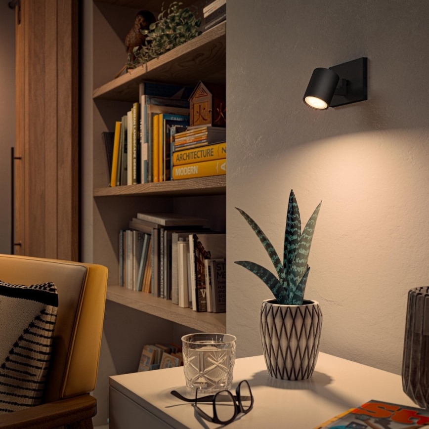Philips - LED Stmievateľné bodové svietidlo Hue RUNNER 1xGU10/4,2W/230V 2200-6500K + diaľkové ovládanie čierna