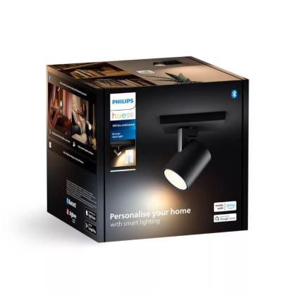 Philips - LED Stmievateľné bodové svietidlo Hue RUNNER 1xGU10/4,2W/230V 2200-6500K + diaľkové ovládanie čierna