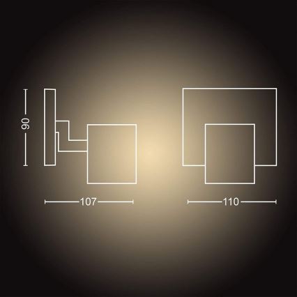 Philips - LED Stmievateľné bodové svietidlo Hue RUNNER 1xGU10/4,2W/230V 2200-6500K + diaľkové ovládanie čierna