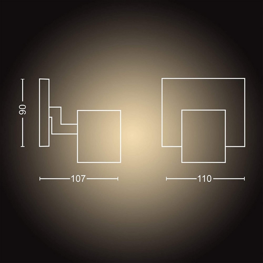 Philips - LED Stmievateľné bodové svietidlo Hue RUNNER 1xGU10/4,2W/230V 2200-6500K + diaľkové ovládanie čierna