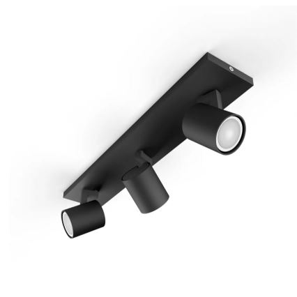 Philips - LED Stmievateľné bodové svietidlo Hue RUNNER 3xGU10/4,2W/230V 2200-6500K + diaľkové ovládanie čierna