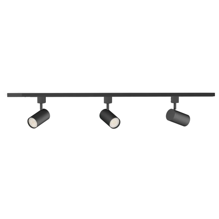Philips - stmievateľné LED RGBW bodové svietidlo v lištovom systéme EASYLINK HUE 3xGU10/4,7W/230V 2200-6500K 1m čierne