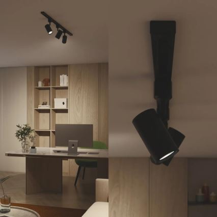 Philips - LED stmievateľné bodové svietidlo do lištového systému EASYLINK 3xGU10/7W/230V 2200-2700K 1m čierna