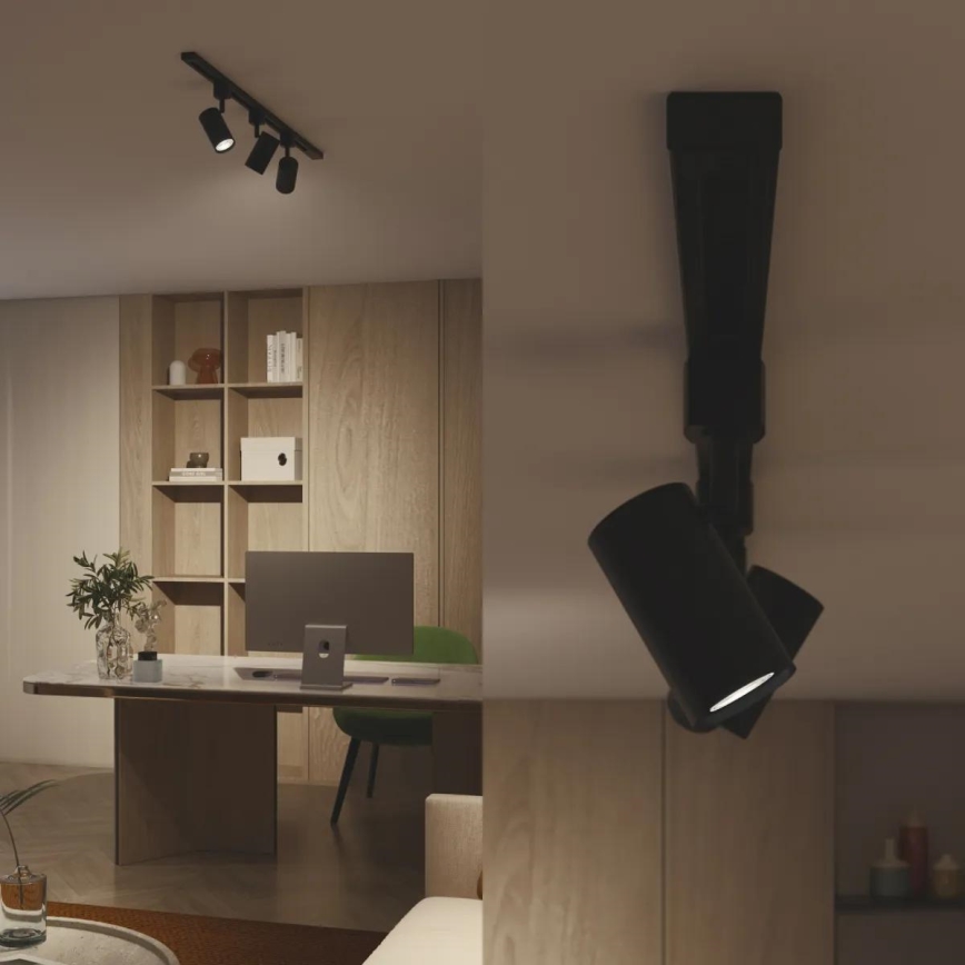 Philips - LED stmievateľné bodové svietidlo do lištového systému EASYLINK 3xGU10/7W/230V 2200-2700K 1m čierna