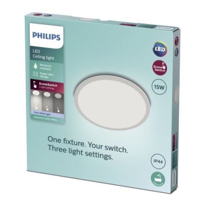 Philips - LED Stmievateľné kúpeľňové stropné svietidlo SCENE SWITCH LED/15W/230V IP44 4000K