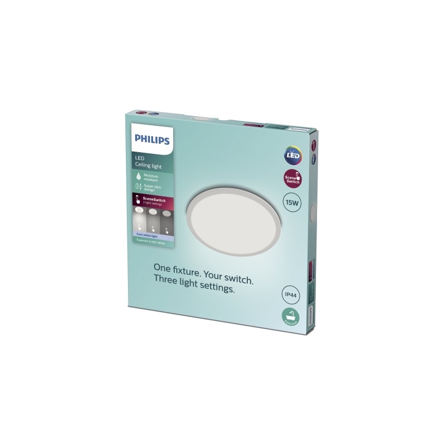 Philips - LED Stmievateľné kúpeľňové stropné svietidlo SCENE SWITCH LED/15W/230V IP44 4000K