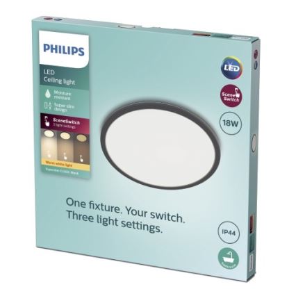 Philips - LED Stmievateľné kúpeľňové stropné svietidlo SCENE SWITCH LED/18W/230V IP44 2700K