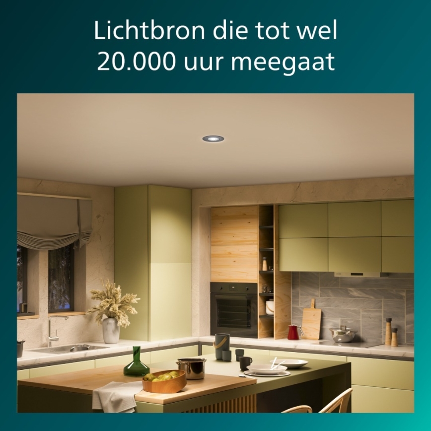 Philips - stmievateľné zapustené LED svietidlo CILANTRO, 5 W, 230 V, 4000 K, čierne
