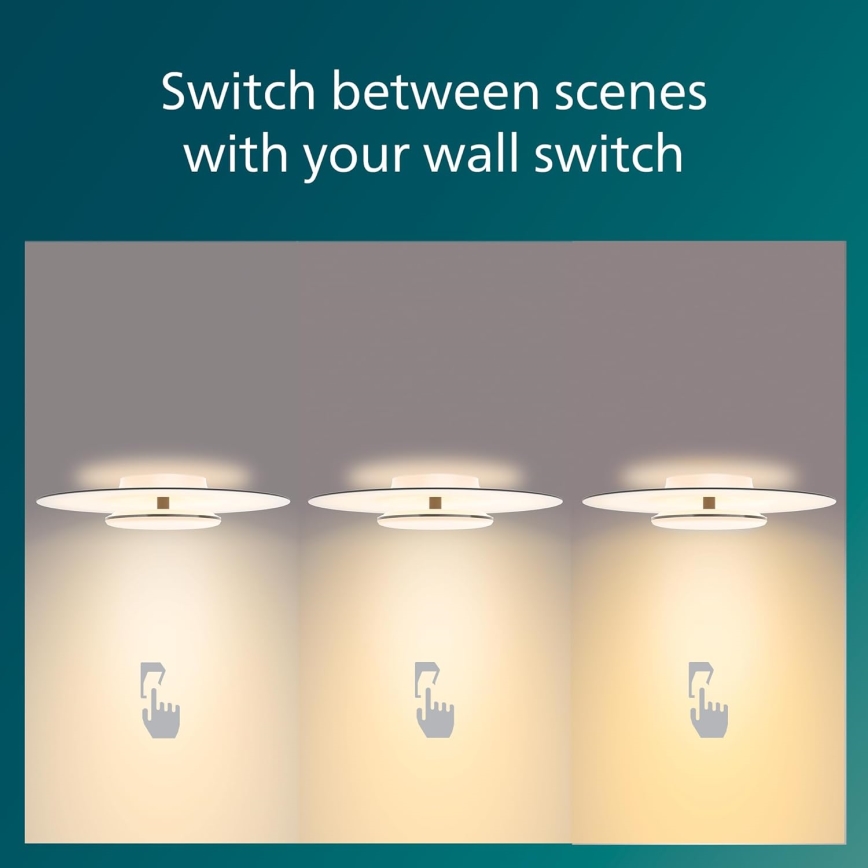 Philips- LED Stmievateľné stropné svietidlo SCENE SWITCH LED/30W/230V 2700K strieborná