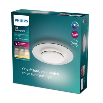 Philips- LED Stmievateľné stropné svietidlo SCENE SWITCH LED/30W/230V 2700K čierna