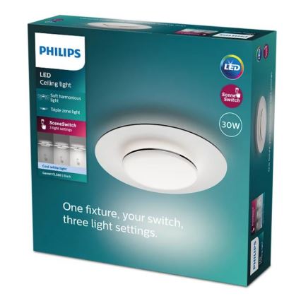 Philips- LED Stmievateľné stropné svietidlo SCENE SWITCH LED/30W/230V 4000K čierna