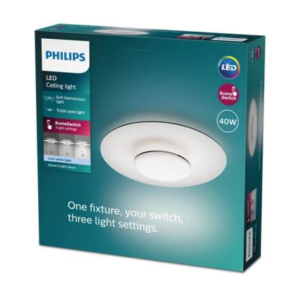 Philips- LED Stmievateľné stropné svietidlo SCENE SWITCH LED/40W/230V 4000K čierna