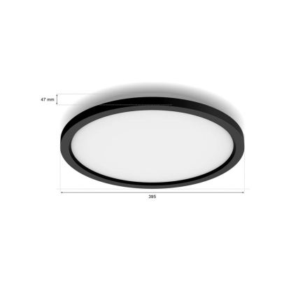 Philips - LED stmievateľné stropné svietidlo Hue AURELLE LED/21W/230V 2200-6500K priemer 39,5 cm čierne