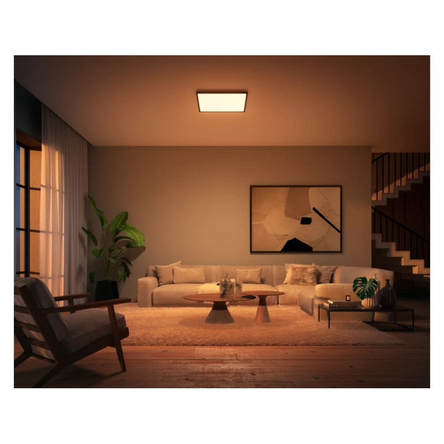 Philips - stmievateľné LED stropné svietidlo Hue AURELLE LED/39W/230V 2200-6500K 60x60 cm čierne